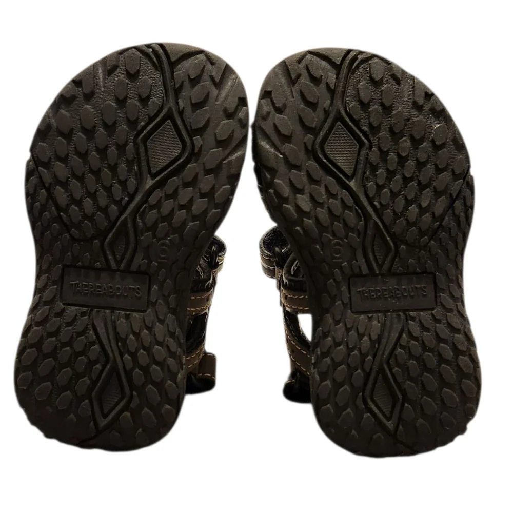 Thereabouts Leather Memory Foam Boys Toddlers Velcro Strap‎ Sandals Adjustable